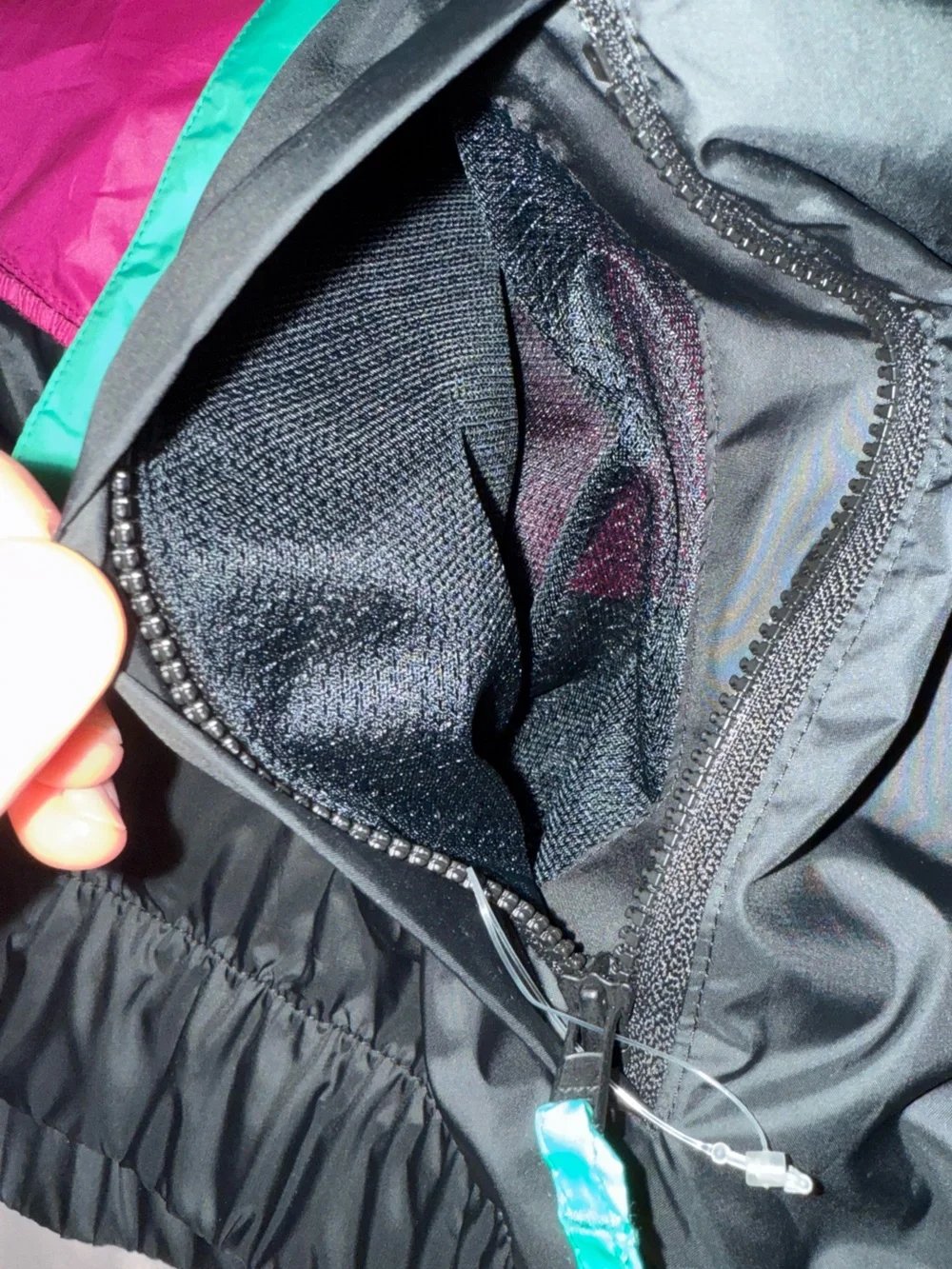 Columbia Green, Magenta & Black Colorblock- Sandy Sail Rain Jacket